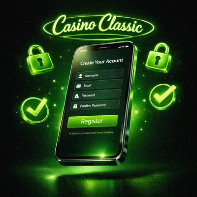 Smartphone displaying account registration form with glowing locks