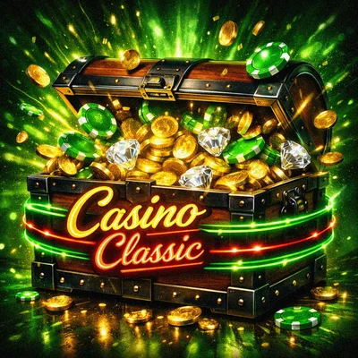 Exploding treasure chest with bonus rewards and green chips