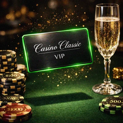 Exclusive VIP rewards card on a luxury casino table